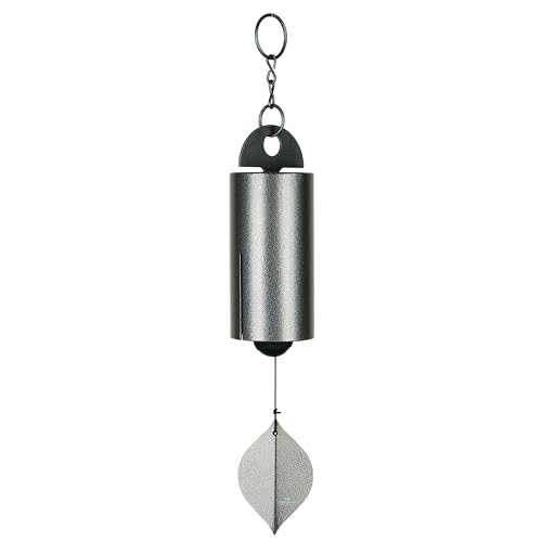 Woodstock Chimes Heroic Windbell Wind Chime for Outside 24" Medium Grey,Deep Tone Sound, Outdoor Decor for Patio, Porch, Garden HWMAS
