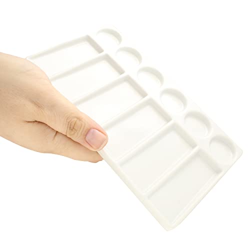 The Beadsmith Ceramic Mixing Palette – Rectangle Design Paint Holder – Arts and Crafts Accessories Organizer – 7.7' x 4.3' x .4” – 12 Compartments, (4 Palettes) - size: 7.7" x 4.3" x 0.4"