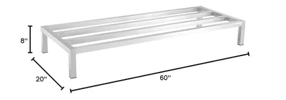 CenPro Commercial NSF Aluminum Dunnage Rack - 1,500 lb. Weight Capacity - 60"x20"x8" (28W-129) - size: 60x20x8"