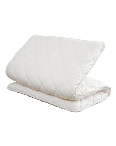FULI Premium Japanese Futon Bed, Foldable Floor Bed, Foam Core, Twin, White | Portable Sleeping Pad Shikibuton, Made in Japan, cotton surface, polyester and polyurethane foam fill, 2.5 in thick - size: Twin (75"L x 39"W), style: Premium