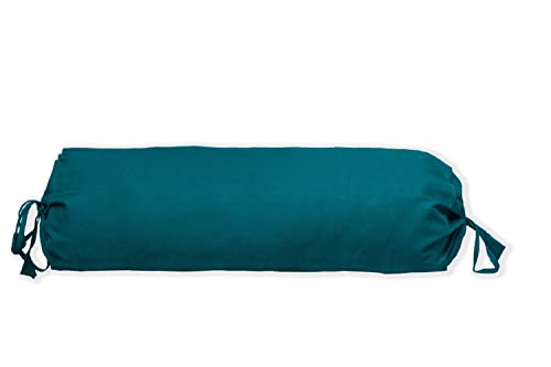 Saffron Bolster Removable Cover Cotton (Teal Blue, 6" x 16" (15cm x 40 cm)) - color: Teal Blue, size: 6" x 16"