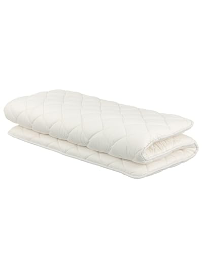 FULI Japanese Futon, Full Size, White - Foldable Shikibuton Floor Bed | Medium Firm Quilted Cotton Sleeping Pad, Portable Roll-Up Japanese Floor Bed for Guests & Small Spaces, 100% cotton surface - size: Full (75"L x 55"W), style: Standard