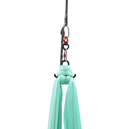 Aerial Yoga Hammock, 440 lbs Capacity Ceiling Mounted Aerial Silks Kit with 360° Swivel, Polyester Fabric for Home Gym Studio, 16.4ft - color: Green, size: 5M/16.4FT