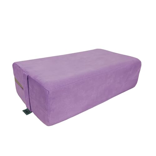 NGT new guide steps Yoga Bolster Pillow for Meditation and Support - Rectangular Yoga Cushion Foam Wedges Washable Suede Pillowcase for Men and Women with Carry Handles. (Purple)