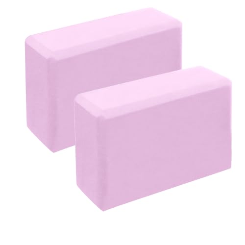 Leikefitness Yoga Blocks 2 Pack,Lightweight-High Density Eva Foam Soft Non-Slip for Yoga, Pilates, Meditation 9"×6"×3" - color: Purple