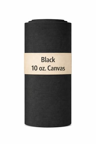 Sedona Designz 60" Wide Cotton Duck Canvas Fabric - Heavy Weight 10oz Durable 100% Cotton (Black, 10 Yards) - color: Black, size: 10 Yards