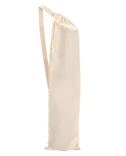 Mayatra's Organic Large Yoga Mat Tote Bag Cover -100% Cotton Lightweight,Washable Yoga Dust Bag With Adjustable Strap Unisex - color: Plain