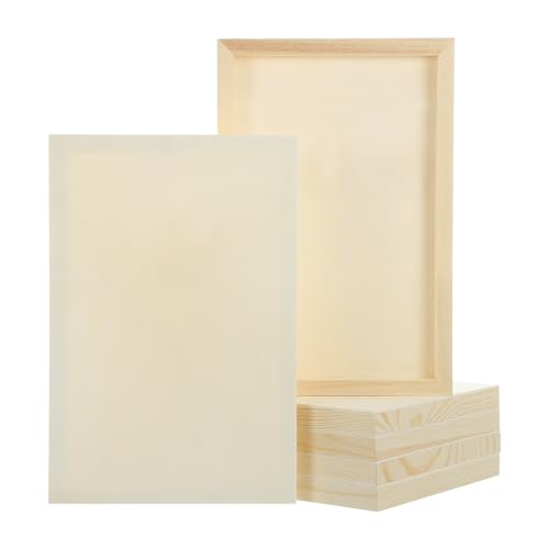 MECCANIXITY 6 Pack Wood Canvas Boards, 8x12 Inch Art Canvases Square Unfinished Wood Panel for Painting, Crafts, DIY Projects, Pouring Art - size: 8x12 Inch