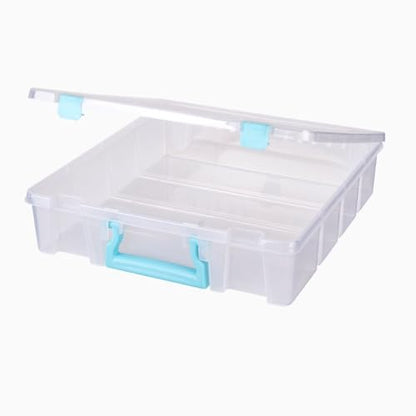 ArtBin Super Satchel 1-Compartment Craft Storage Box, Clear | One Open Compartment, 15.2 x 8 x 6.2 Inches, Secure Latches, Stackable, Clear Durable Polypropylene - color: Aqua Accents, size: 1 Pack
