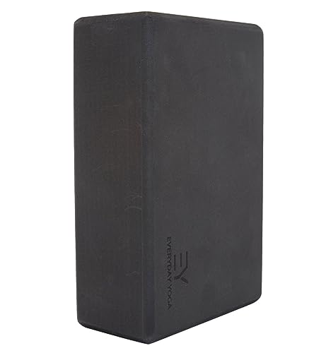 Everyday Yoga Premium Foam Block, 3in/4in/5in Thick, Multi Colors, 1 Block | Non-Slip, EVA Foam, High-density Support, Beveled Edges, Durable & Lightweight, Balance Aid, Stability & Stretching Accessory - color: Black, size: 3 Inch Thick