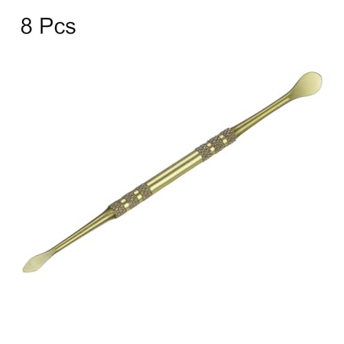 HARFINGTON 8 Pcs Wax Carving Tools 4.8" Double Ended Stainless Steel Wax & Clay Sculpting Wax Carvers Tools Modeling Spoon for Figures Clay Handmade Art Works, Blue Golden - color: Blue Golden