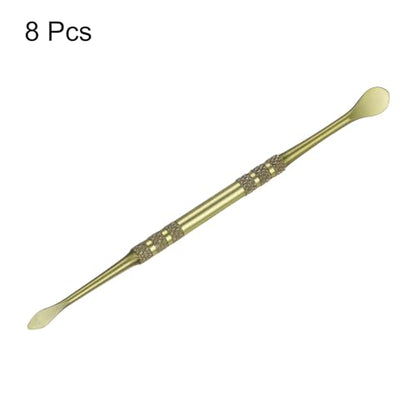 HARFINGTON 8 Pcs Wax Carving Tools 4.8" Double Ended Stainless Steel Wax & Clay Sculpting Wax Carvers Tools Modeling Spoon for Figures Clay Handmade Art Works, Blue Golden - color: Blue Golden