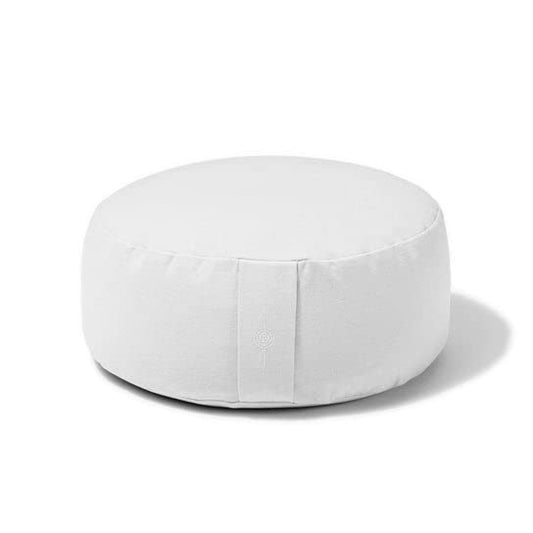renoo Round Organic Meditation Cushion Zafu - Buckwheat Meditation Pillow for Yoga and Mindfulness - Adjustable Height - Floor Cushion - GOTS Certified Cotton Washable Cover - 13x7 - snow - color: Snow