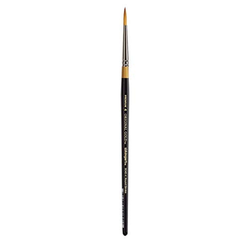 KINGART Premium Original Gold 9040-4 Round Stroke Series Artist Brush, Golden Taklon Synthetic Hair, Short Handle, for Acrylic, Watercolor, Oil and Gouache Painting, Size 4 - size: 4