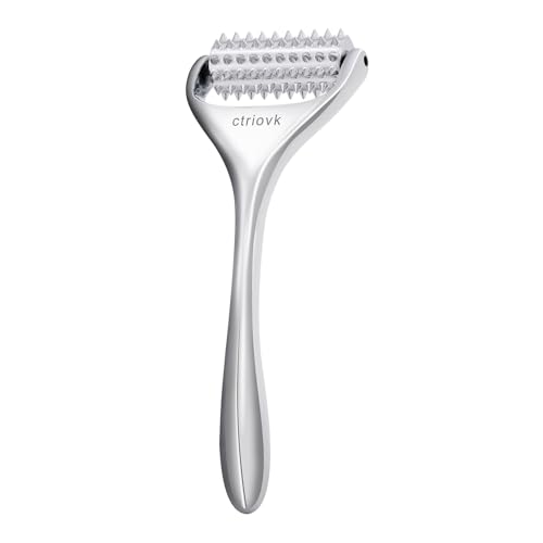 Acupuncture Massage Roller with Acupressure Spikes Roller Massager | Stainless Steel Massage Tool Face Roller, Back Leg Finger Foot Roller, Spiky Massage Roller for Muscle Rolling Massage