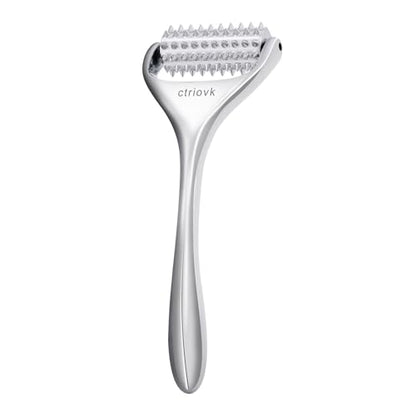 Acupuncture Massage Roller with Acupressure Spikes Roller Massager | Stainless Steel Massage Tool Face Roller, Back Leg Finger Foot Roller, Spiky Massage Roller for Muscle Rolling Massage