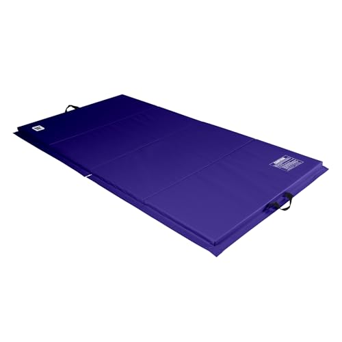 We Sell Mats - 4 ft x 8 ft x 2 in Premium Personal Fitness & Exercise Mat for Home Workout - Lightweight and Folds for Carrying – All Purpose Home Gym Mat – Thick Mat for Yoga, Pilates, Stretches - color: Purple