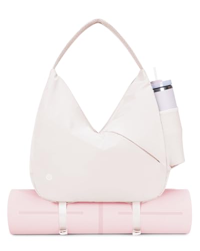 Ceneda Large Gym Bag for Women with Hidden Yoga Mat Holder & Shoe Compartment & Wet Pocket, Sports Duffle Bag for Travel - color: Beige