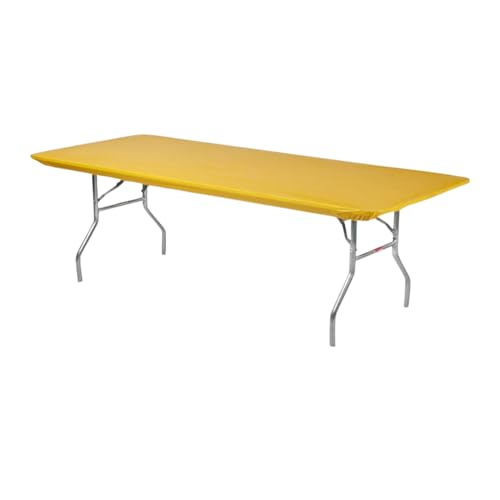 6' Rectangle Plastic Table Covers 30" x 72", Bundle of 5 (Gold) - color: Gold