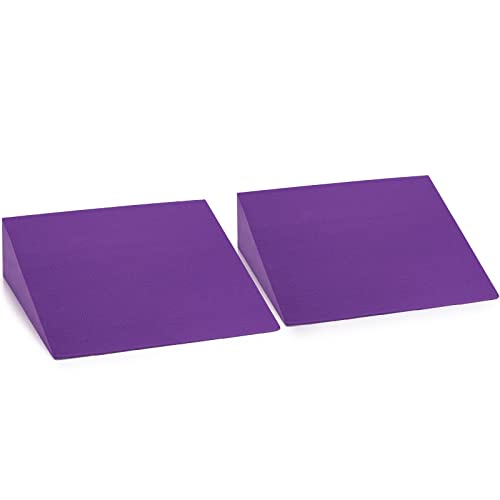 DEAYOU 2 Pack Yoga Foam Wedge, 13" EVA Foam Calf Stretch Slant Board for Lower Leg Strength Improve, Squat Wedge Incline Block for Workout, Exercise, Foot Heel Stretcher, Wrist Back Support (Purple)