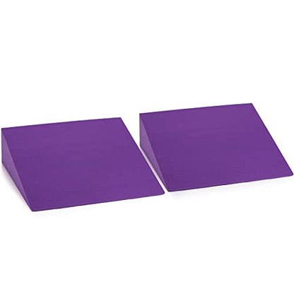 DEAYOU 2 Pack Yoga Foam Wedge, 13" EVA Foam Calf Stretch Slant Board for Lower Leg Strength Improve, Squat Wedge Incline Block for Workout, Exercise, Foot Heel Stretcher, Wrist Back Support (Purple)