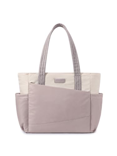 LOVEVOOK Travel Tote Bag for Women, Fits 15.6-Inch Laptop - color: Beige-white, size: 15.6 inch
