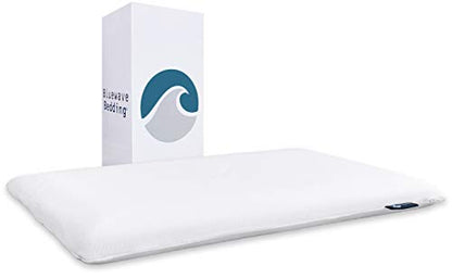 Bluewave Bedding Ultra Slim Gel Memory Foam Pillow for Stomach and Back Sleepers - Thin, Flat Design for Cervical Neck Alignment and Deeper Sleep (2.75-Inches Height, King Size) - size: 2.75"H (King), style: Gel Memory Foam