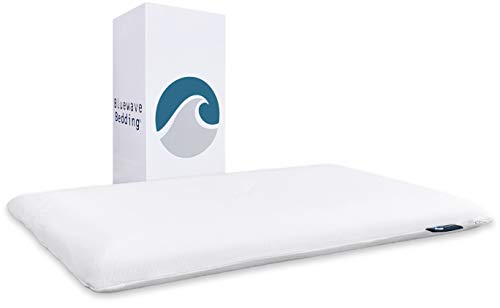 Bluewave Bedding Ultra Slim Gel Memory Foam Pillow for Stomach and Back Sleepers - Thin, Flat Design for Cervical Neck Alignment and Deeper Sleep (2.75-Inches Height, King Size) - size: 2.75"H (King), style: Gel Memory Foam