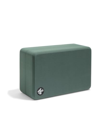 Manduka Foam Yoga Block - Recycled EVA Foam Block with Ergonomic Support, Yoga Equipment, Home Gym Accessory, & Pilates Tool, Lightweight for Travel, High Density, Comfortable Edges - color: Sage