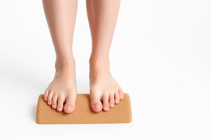 Natural Cork Balance Board Set - Yoga Foot & Ankle Strengthener, Balancing Board Massager for Plantar Fasciitis Relief, Pilates Toe Stretcher