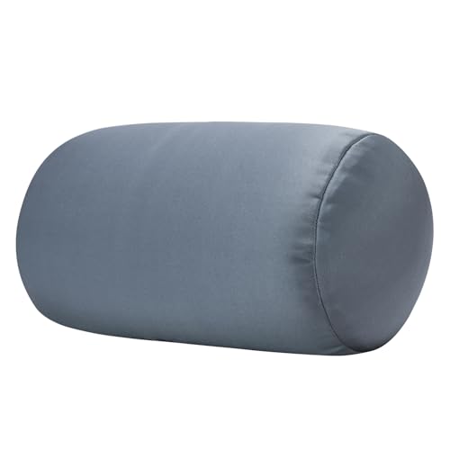 Microbead Bolster Tube Pillows with Double Cover, Squish Bean Bed Microbead Pillow Soft Neck Back Lumbar Support Smooth Cool Touch Comfortable Fabric (Dark Grey) - color: Dark Grey