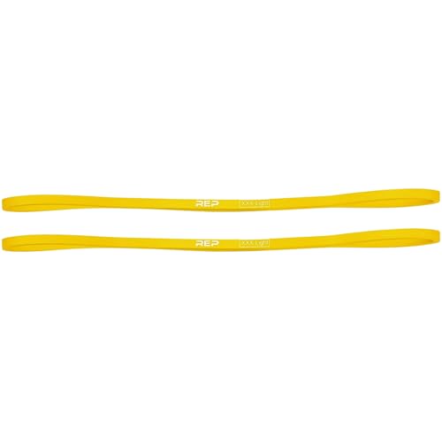 REP Fitness Short Resistance Bands for Strength and Conditioning. Multiple Resistance Levels Available from 5-230lbs. Sold as a Pair. 12" Length. - color: Yellow