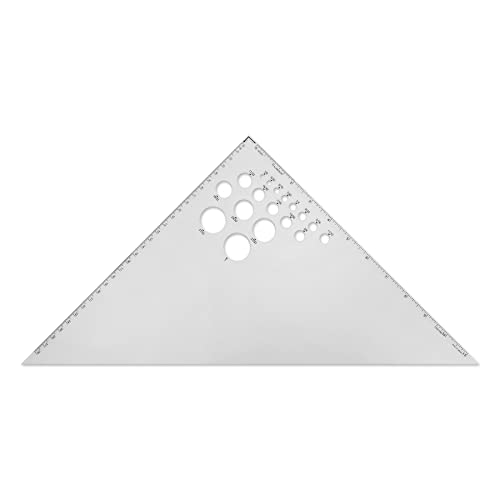 Alumicolor Aluminum 12 Inch Calibrated Drafting Triangle, 45/90 Degree