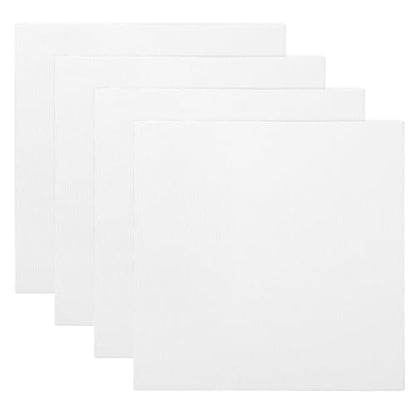 PATIKIL 8x8 Canvas Boards for Painting, 4Pack Cotton Square, White | Triple Primed Stretched Blank Canvas Panel for Acrylic, Oil, Tempera Paints - size: 8x8"