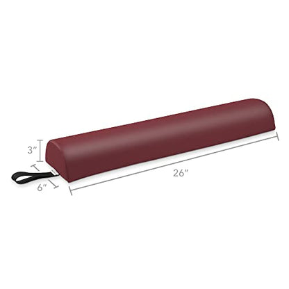 Saloniture Half Round Massage Table Bolster Pillow Pad - 26 x 6 x 3 Inch - Burgundy - color: Burgundy