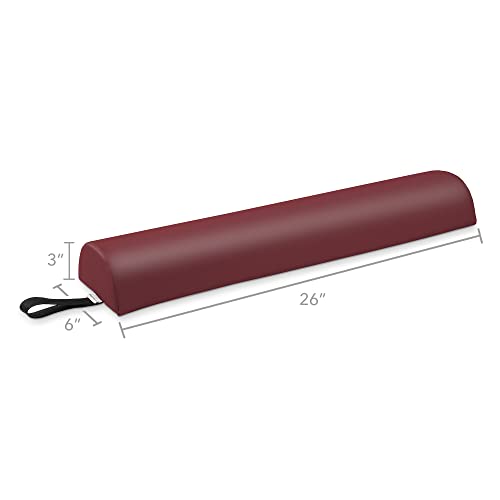 Saloniture Half Round Massage Table Bolster Pillow Pad - 26 x 6 x 3 Inch - Burgundy - color: Burgundy