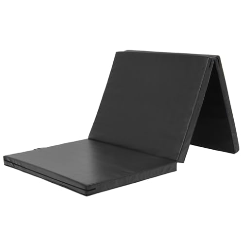 KaRaDaStyle Gymnastics Mat Folding Stretch Mats 71"x31"x2" Exercise Muscle Training Children Play Horizontal Bar Mat Yoga Sports Soundproof Home Use - color: Black/3-fold