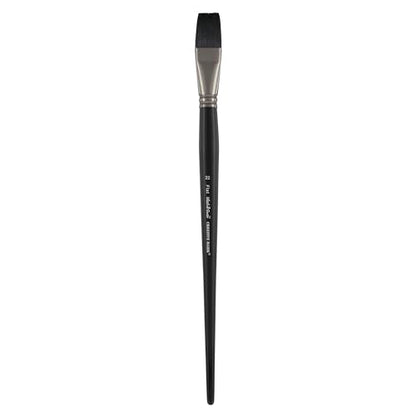 Black Swan Synthetic Red Sable Flat Paint Brushes - Flat Size # 11 - Professional Quality Long Handle Paint Brushes for Oil, Heavy Body Media and Acrylic - Artists of All Levels - size: Size 22