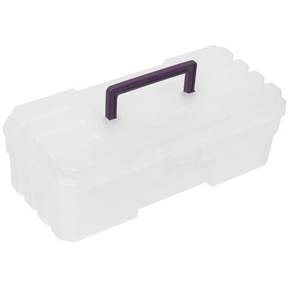 Akro-Mils 12-Inch ProBox Plastic Art Supply, Hobby or Craft Storage Toolbox, Model 09912CLPUR, (12" x 5-1/2" x 4"), Clear (Pack of 6) - size: 6 Pack