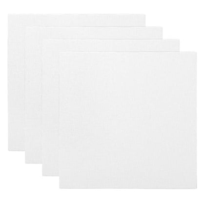 PATIKIL 7x7 Canvas Boards for Painting, 4Pack 100% Cotton Square Triple Primed Stretched Blank Canvas Panel for Acrylic, Oil, Tempera Paints, White - size: 7x7"