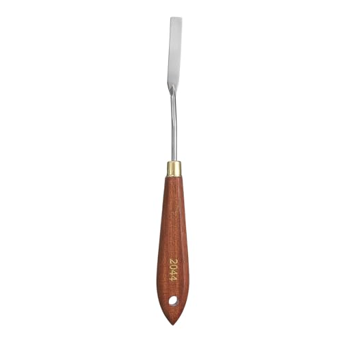 HARFINGTON Palette Knife Painting Tool 1.97" x 0.31" Stainless Steel Teardrop Blade 8.07" Length Spatula Painting Pallet Knives with Hole Beech Wood Handle for Oil Acrylic Canvas, Red/Silver - size: 8.07" x 0.31" x 1.97"