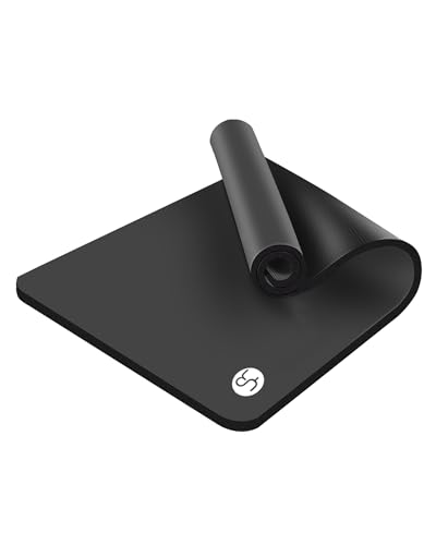 YR Large Yoga Mat for Men Thick Exercise Mat 76"x35" 15mm Foam Mat | NBR foam, high density, soft and comfortable, floor stretching mat, great for home gym workouts, comes with Yoga Bag - color: Black