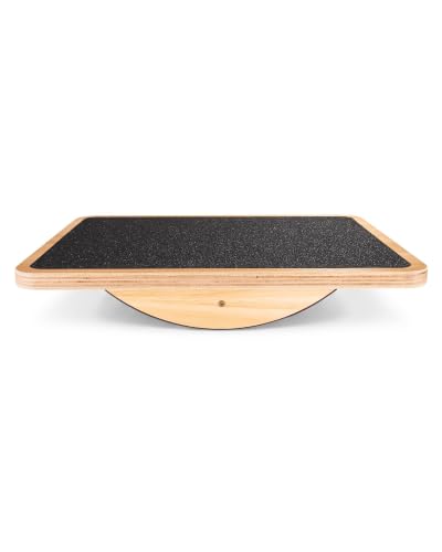 StrongTek Wooden Balance Board, Basic Rocker or Advanced 360° Wobble | Beginner-to-Advanced Options, Non-Slip Surface, Ankle Rehab, Physical Therapy, Core Stability and Balance Training - color: Standard-Basic