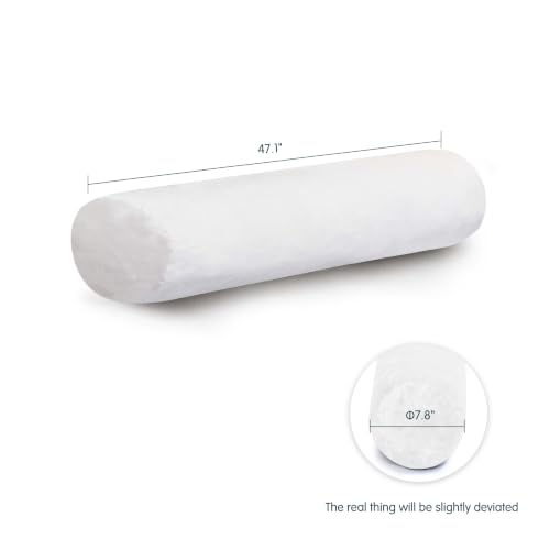 SyMax 7.8"x47" Body Pillow for Adults, Long Round Body Pillow for Adults, Bolster w/Removable Polyester Cover, Headboard Gap Filler Pillow, White - color: White, size: 47.1 inch