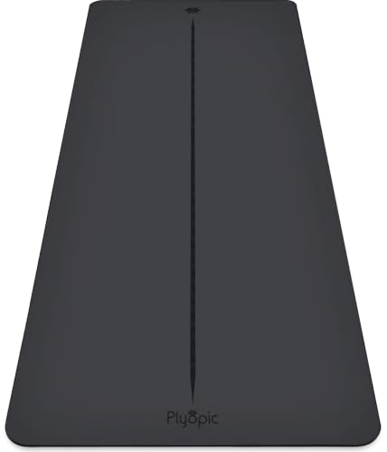 Plyopic Ultra Grip PRO Yoga Mat – EXTREME Non-Slip Performance - Dry & Wet Grip - Smarter Alignment Lines - Comfortable & Sweat Resistant - For Yoga, Pilates & Hot Yoga - color: Centerline Alignment - Signature Black
