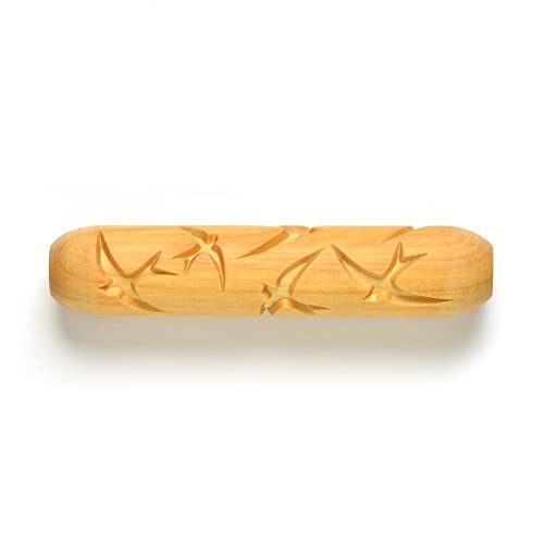 MKM Pottery Tools Wood Big Hand Rollers for Clay (BHR-14 Flying Swallows) - color: BHR-14 Flying Swallows