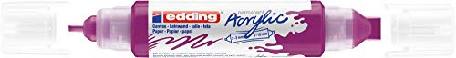 edding 5400 Acrylic 3D Double Liner - Purple - 1 Acrylic Colour Tube - 2 nozzles 2-3,5-10mm - Acrylic Paints for Canvas, Painting Boards and Wood - Waterproof acrylics in Artist-Quality Colours - color: Berry Mat