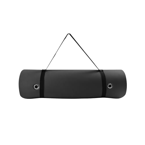 TONE Fitness Hanging Yoga Mat, Pilates Mat, Exercise Mat for Home Workouts with Carry Strap | V Pattern | Multiple Colors - color: Black