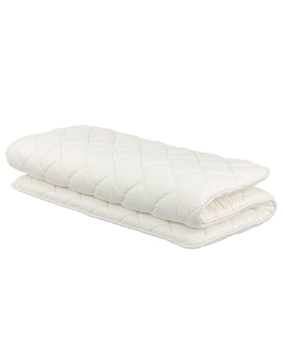 FULI Japanese Futon, Full XL Size, White - Foldable Shikibuton Floor Bed | Medium Firm Quilted Cotton Sleeping Pad, Portable Roll-Up Japanese Floor Bed for Guests & Small Spaces, 100% cotton surface - size: Full XL (83"L x 55"W), style: Standard