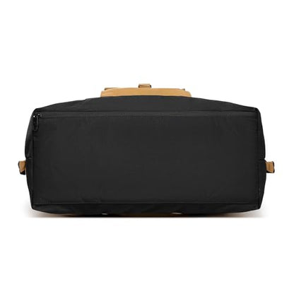 SUNNY BIRD Duffel with Utility Pouch, 40L Weekender Overnight Bag with Shoe Compartment for Travel and Sports (Brown and black) - color: Brown and black